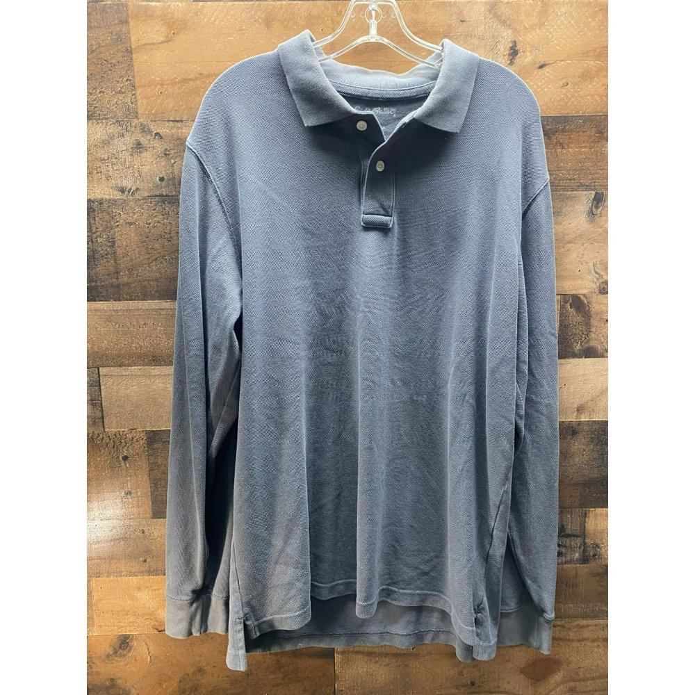 Eddie Bauer Men's Grey Henley Size Large Tall‎
